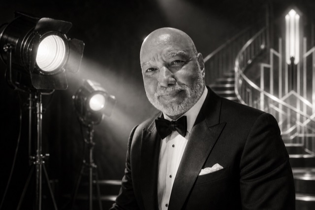 Old Hollywood style AI photobooth portrait