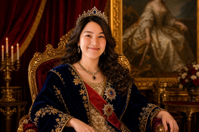 Royal portrait style AI photobooth photo
